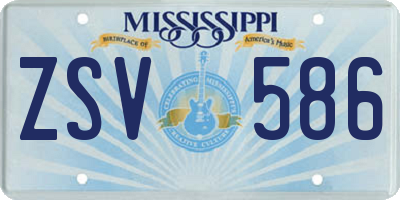 MS license plate ZSV586