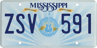 MS license plate ZSV591