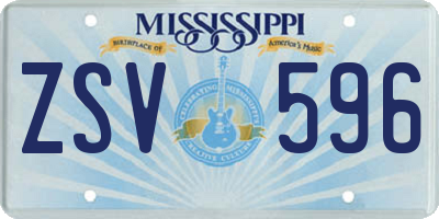 MS license plate ZSV596