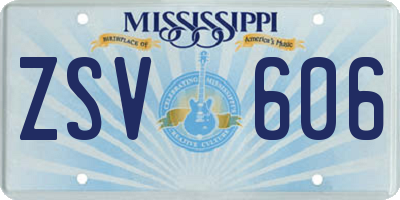 MS license plate ZSV606