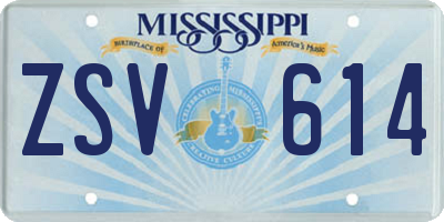 MS license plate ZSV614