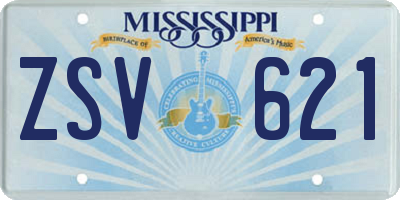 MS license plate ZSV621