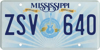 MS license plate ZSV640