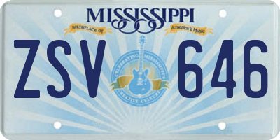 MS license plate ZSV646