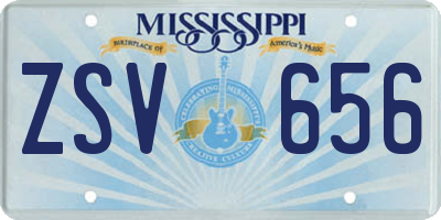 MS license plate ZSV656
