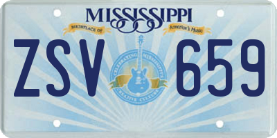 MS license plate ZSV659