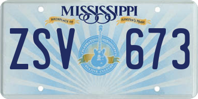 MS license plate ZSV673