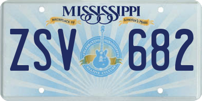 MS license plate ZSV682