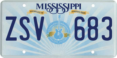 MS license plate ZSV683
