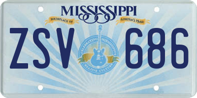 MS license plate ZSV686