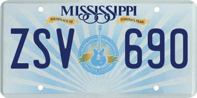 MS license plate ZSV690