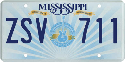 MS license plate ZSV711