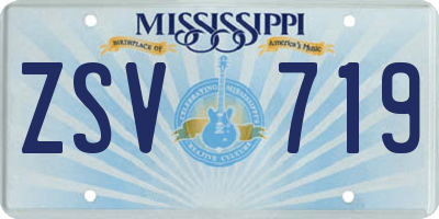 MS license plate ZSV719