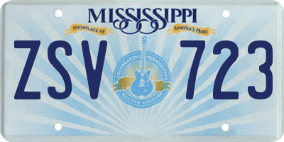 MS license plate ZSV723