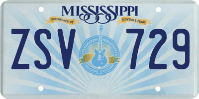 MS license plate ZSV729