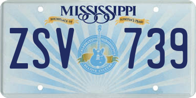 MS license plate ZSV739