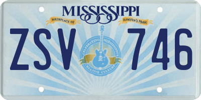 MS license plate ZSV746