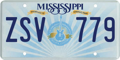 MS license plate ZSV779