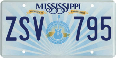 MS license plate ZSV795