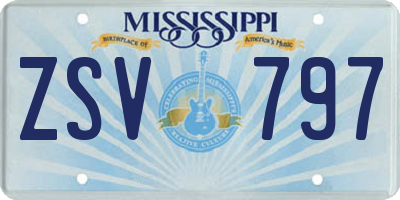 MS license plate ZSV797