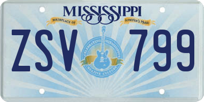 MS license plate ZSV799