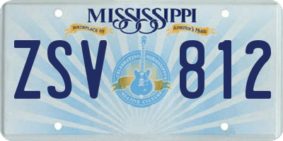 MS license plate ZSV812