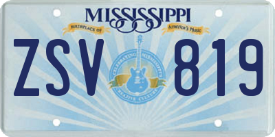 MS license plate ZSV819