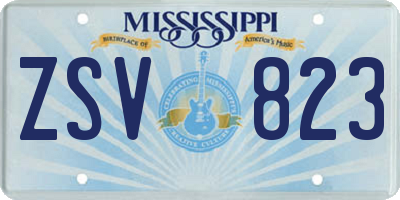 MS license plate ZSV823