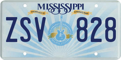 MS license plate ZSV828