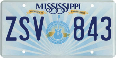 MS license plate ZSV843