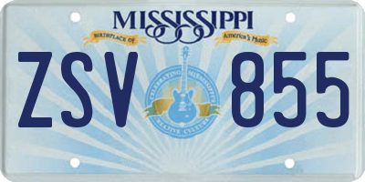 MS license plate ZSV855