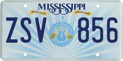 MS license plate ZSV856