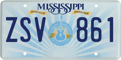 MS license plate ZSV861