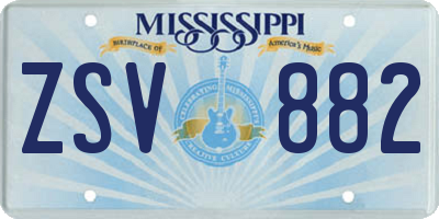 MS license plate ZSV882