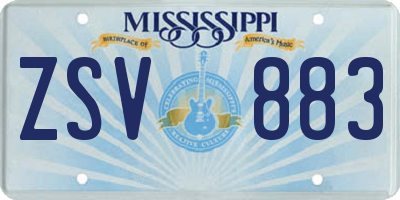 MS license plate ZSV883