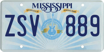 MS license plate ZSV889