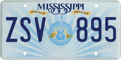MS license plate ZSV895