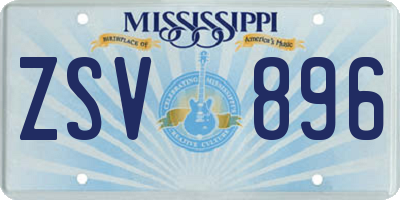 MS license plate ZSV896