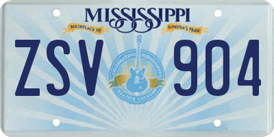 MS license plate ZSV904