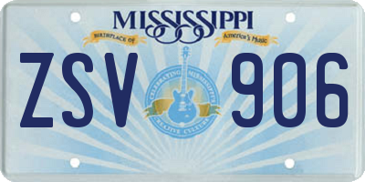 MS license plate ZSV906