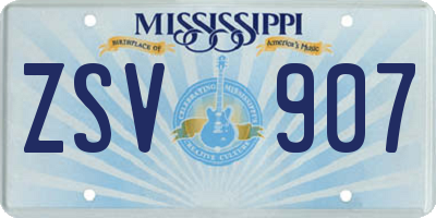 MS license plate ZSV907