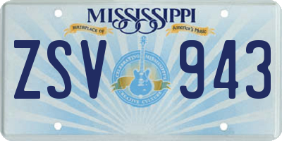 MS license plate ZSV943