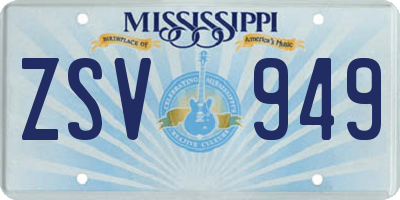 MS license plate ZSV949