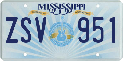 MS license plate ZSV951