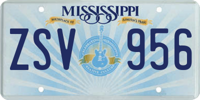 MS license plate ZSV956