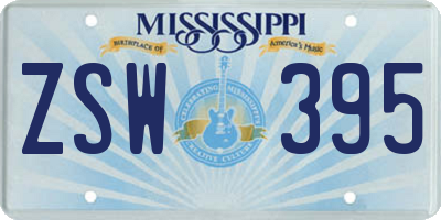 MS license plate ZSW395