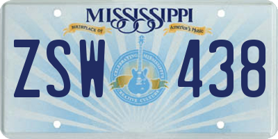 MS license plate ZSW438