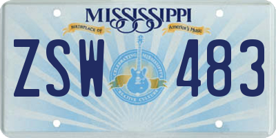 MS license plate ZSW483