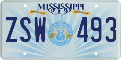 MS license plate ZSW493