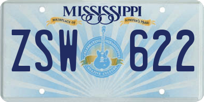 MS license plate ZSW622